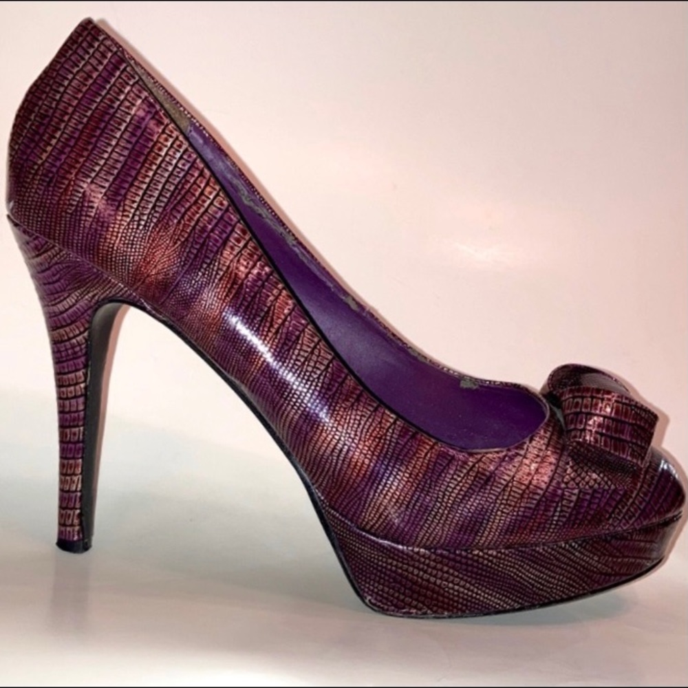 Dollhouse Patent leather Snakeskin Platform Pumps